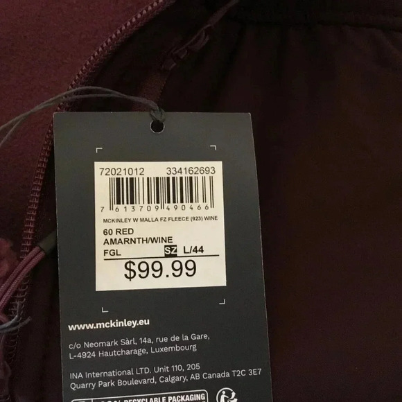 NWT McKINLEY Women's Malla Full Zip Fleece Top Red Jacket SZ L - Picture 7 of 7